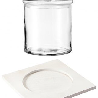 Set Domino vaso di vetro base chiara