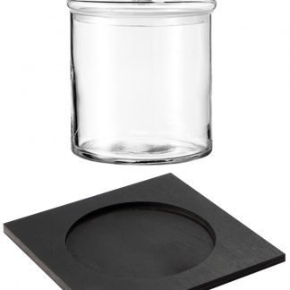 Set Domino vaso di vetro base scura